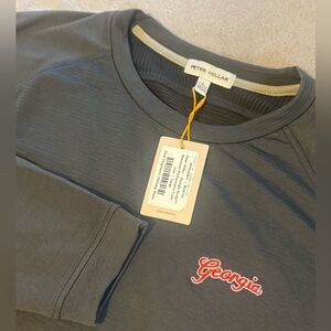 Peter Millar NWT Georgia Dawgs Long Sleeves Grey Pullover Men Grey Large Shirt
